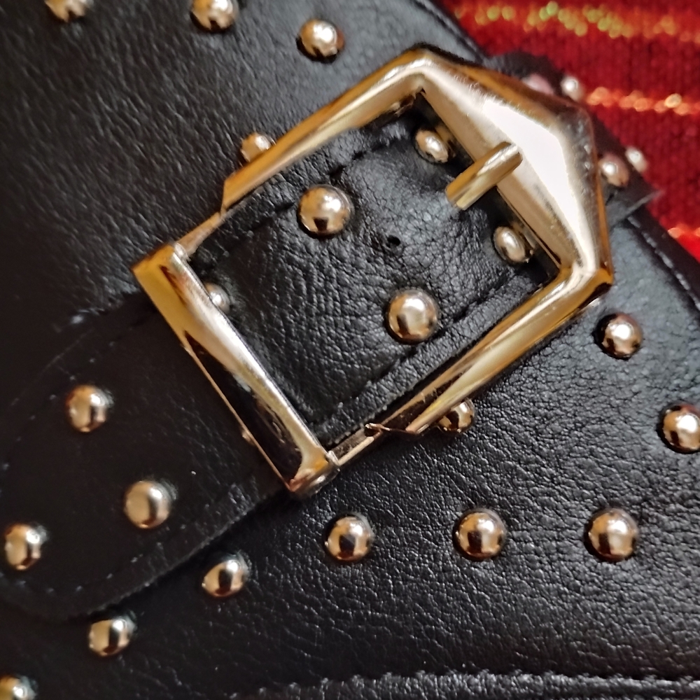 Women's Black Studded Ankle Boots US Size 12 - Picture 6 of 8